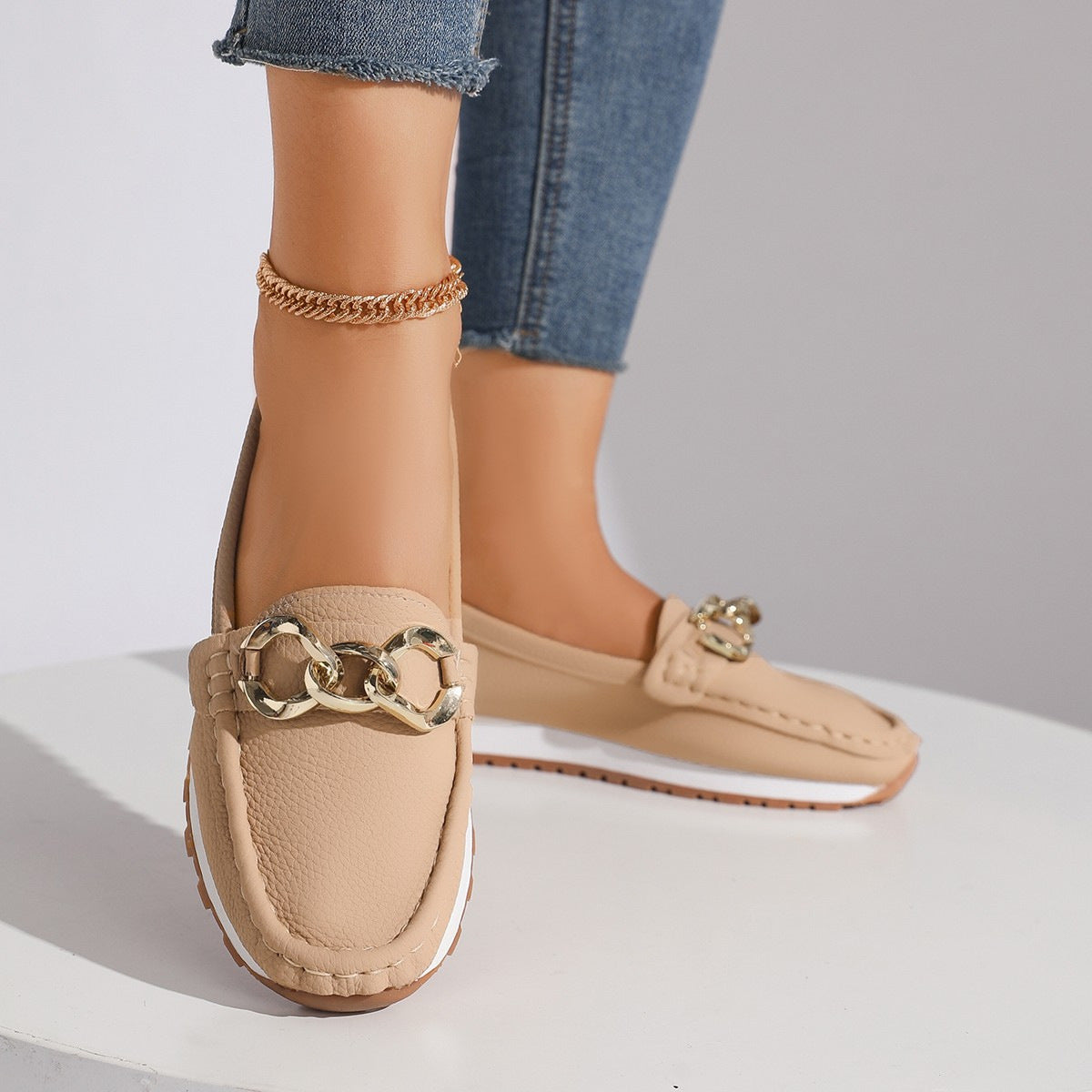 K Chains Flats Fashion Casual Comfortable