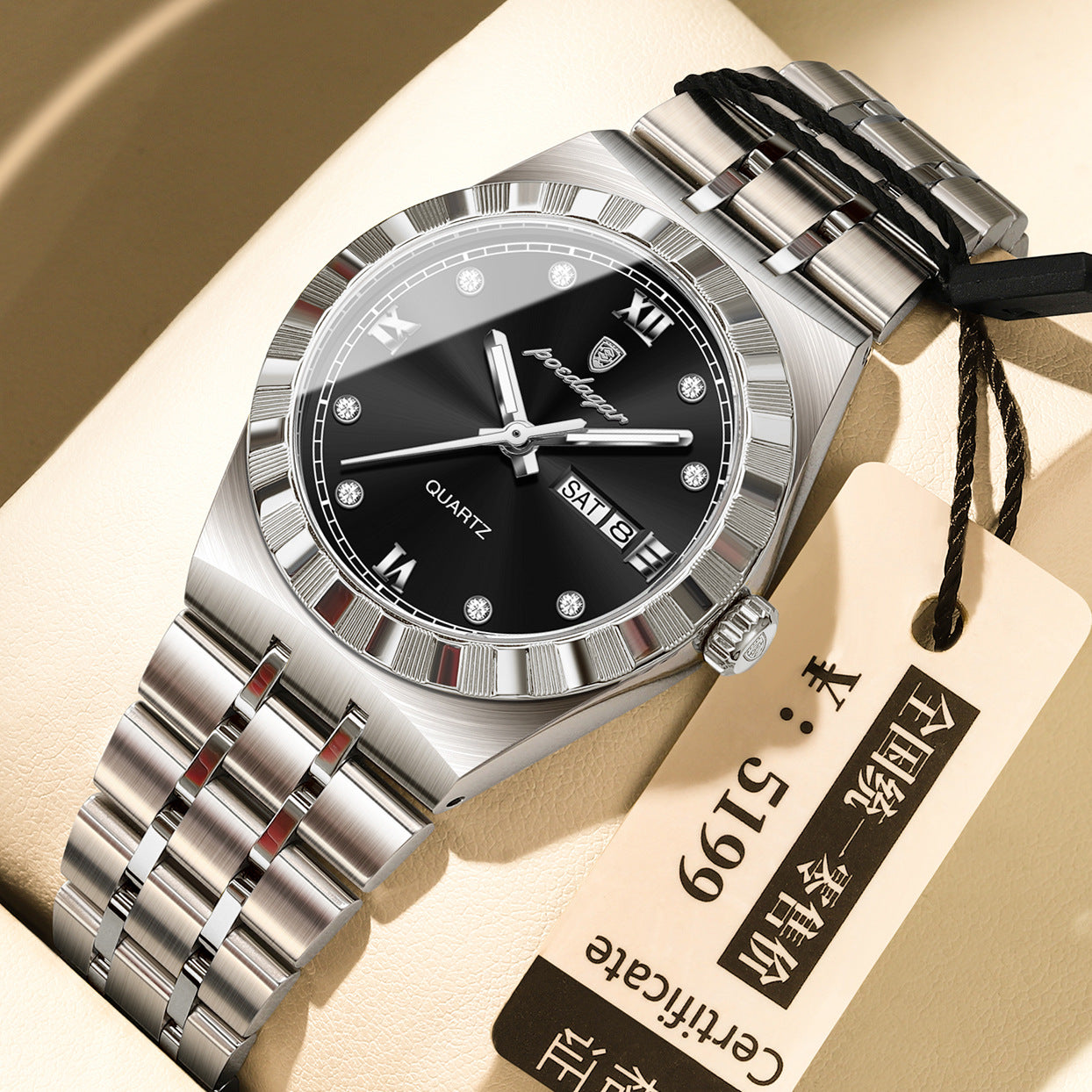 K Womens Diamond-studded Waterproof Luminous Fashionable Quartz Watch
