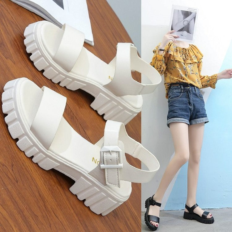 K Peep Toe Ankle-strap Buckle Sandals