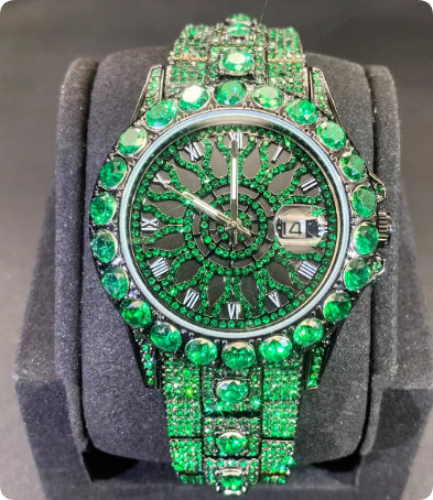 K Fully Diamond-encrusted, Ultra-glitzy Hip-hop Watch