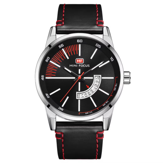 K Mens Sports Watch With Calendar Luminous Display Waterproof And Genuine Leather Strap
