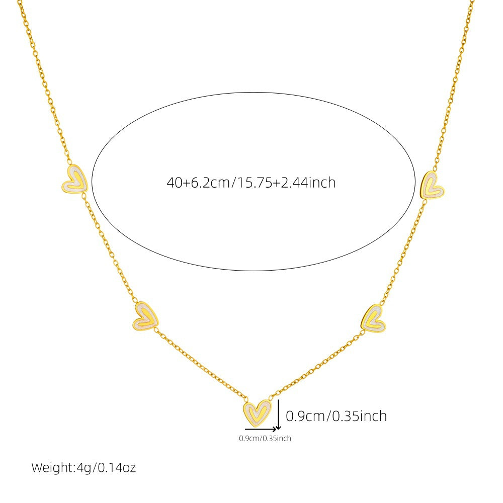 K Bai Bei Loving-Heart Accessories Clavicle Chain Stainless Steel Womens Set