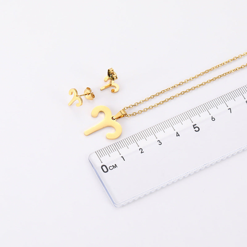 K Popular Earring And Necklace Set Featuring The 12 Zodiac Signs