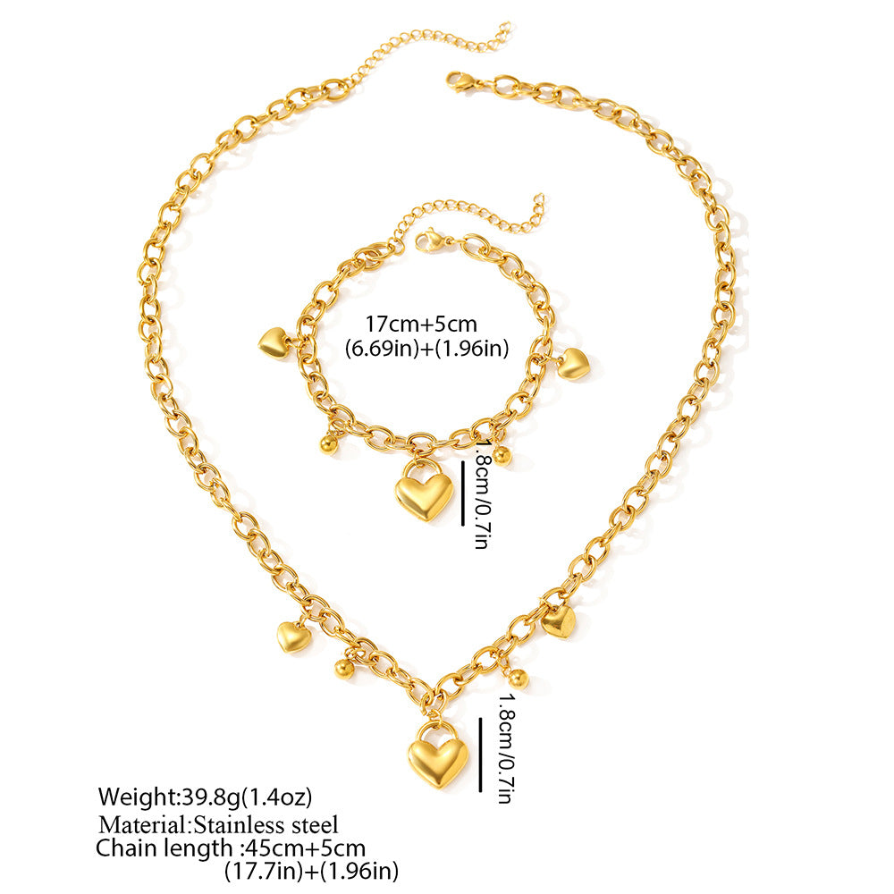 K Heart-Shaped Jewelry Simple Pendant Necklace