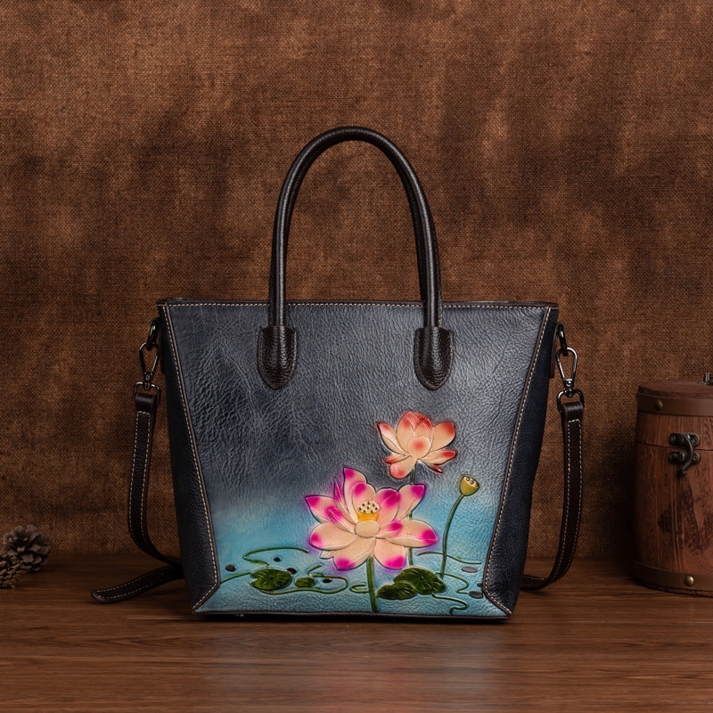 K Retro Women's First-Layer Cowhide Handbag
