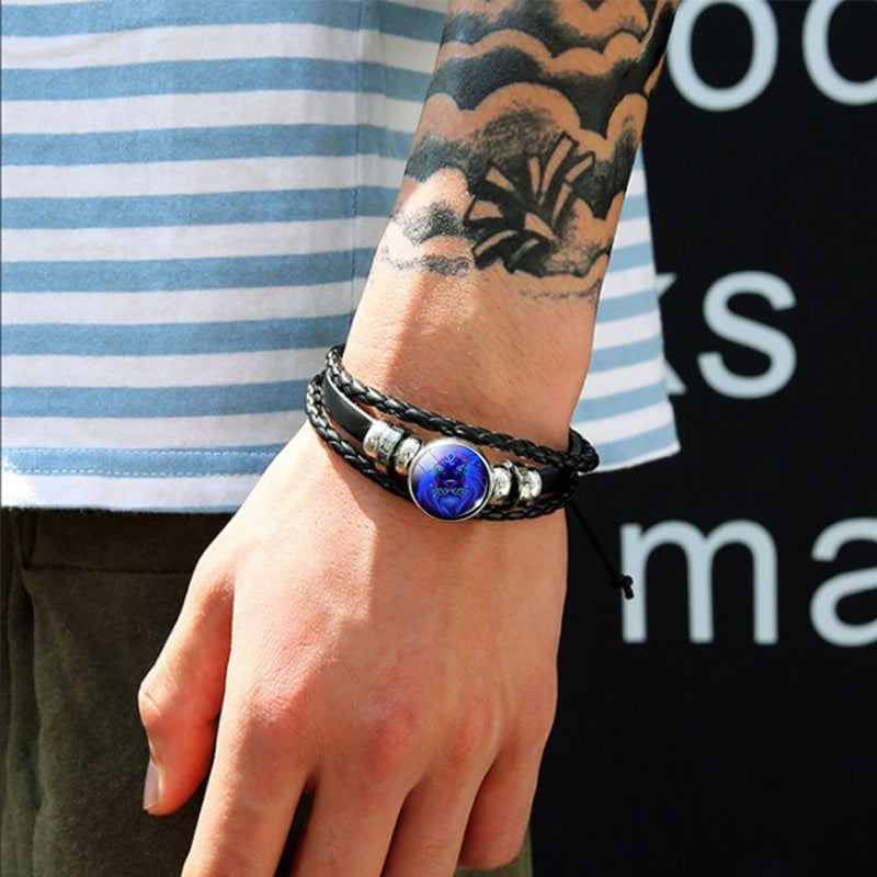 K 12 Zodiac Constellation Bracelet Luminous Braided Design Bracelet For Men Women Kids