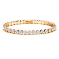 K Full Diamond Single Row Bracelet Roman Crystal