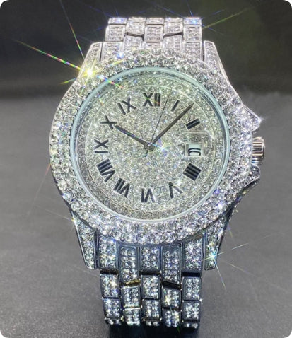 K Full Diamond High End Calendar Men's Quartz Watch Gentlemen's Watch