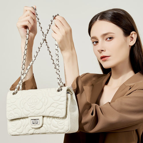 K Chanel-style Camellia Top-Grain Goat Skin Bag