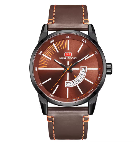 K Mens Sports Watch With Calendar Luminous Display Waterproof And Genuine Leather Strap