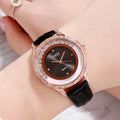 K GEDI Double-Diamond Leather Belt All-Match Watch For Women