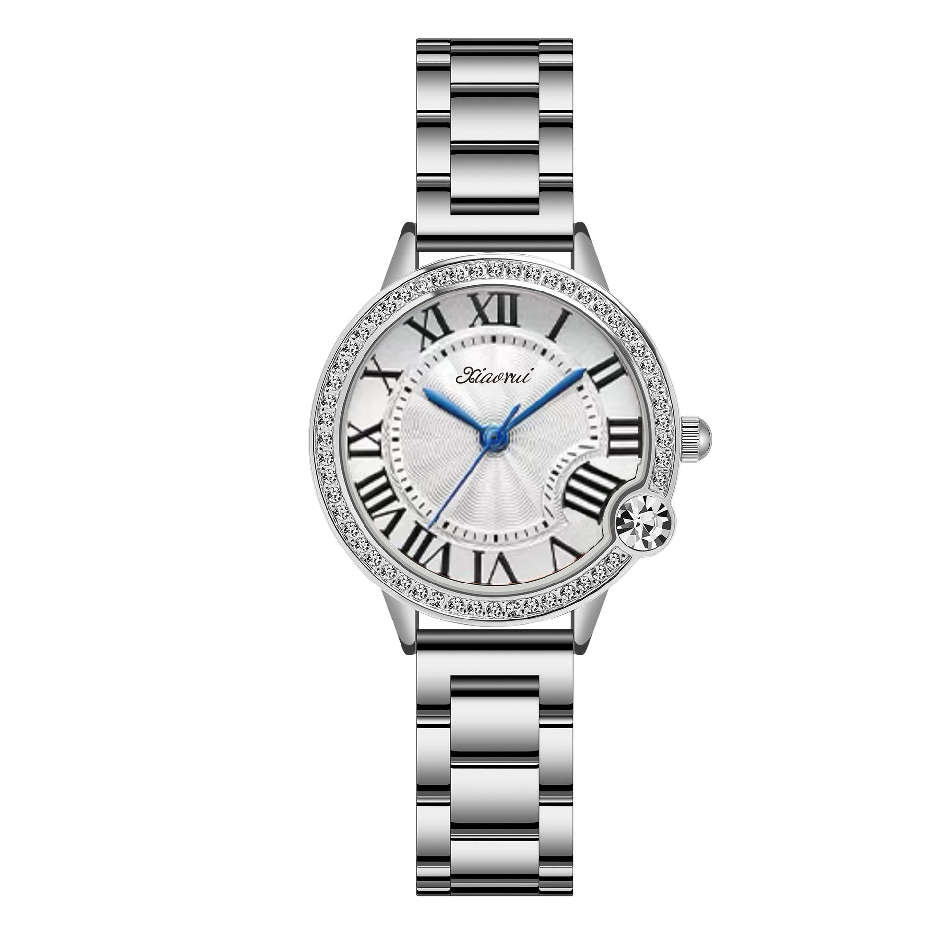 K Stylish Quartz Full-Diamond Stainless Steel Waterproof Womens Watch