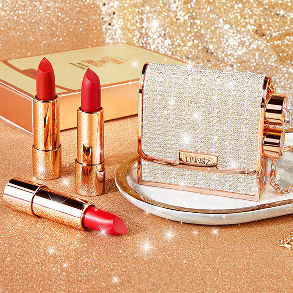 K Starry Sky Bright Small Leather Bag Lipstick Three Packs