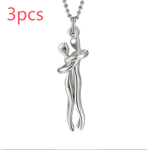 K Love Hug Necklace Unisex Men Women Couple