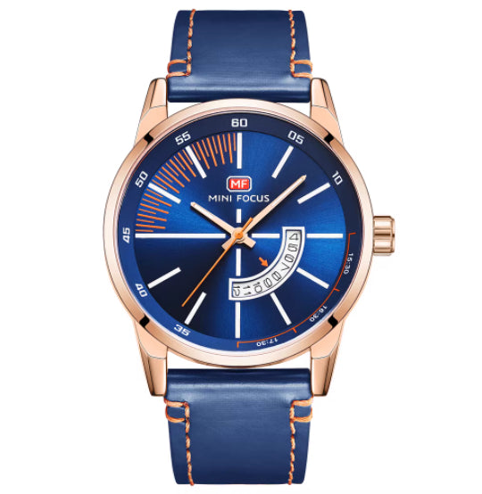 K Mens Sports Watch With Calendar Luminous Display Waterproof And Genuine Leather Strap