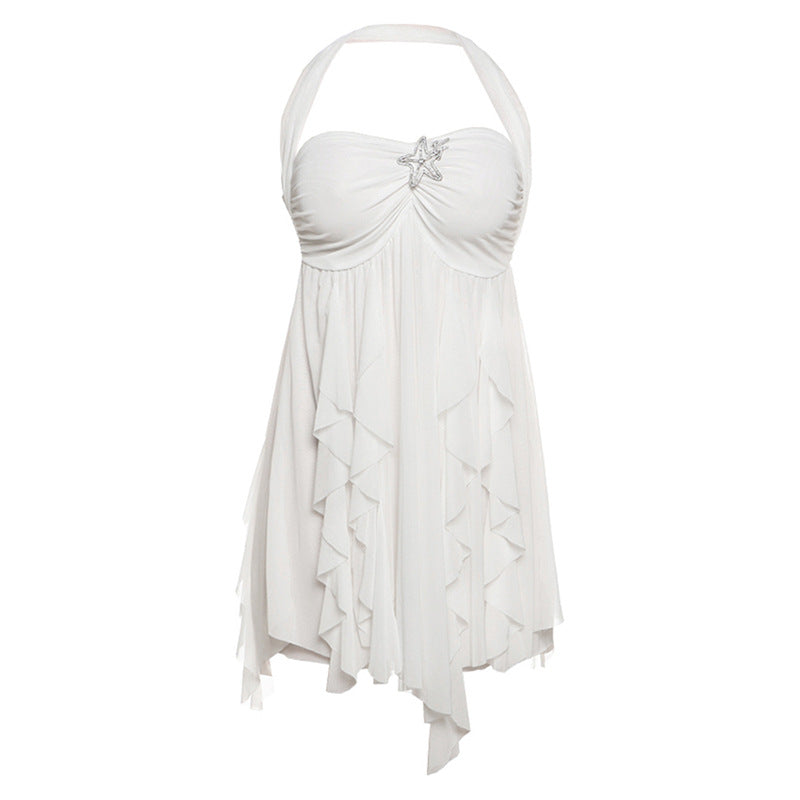 K Ins Halter Neck Backless Dress Summer Sexy