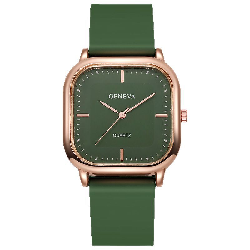 K Women's Silicone Strap Fashionable Rose Gold Watch