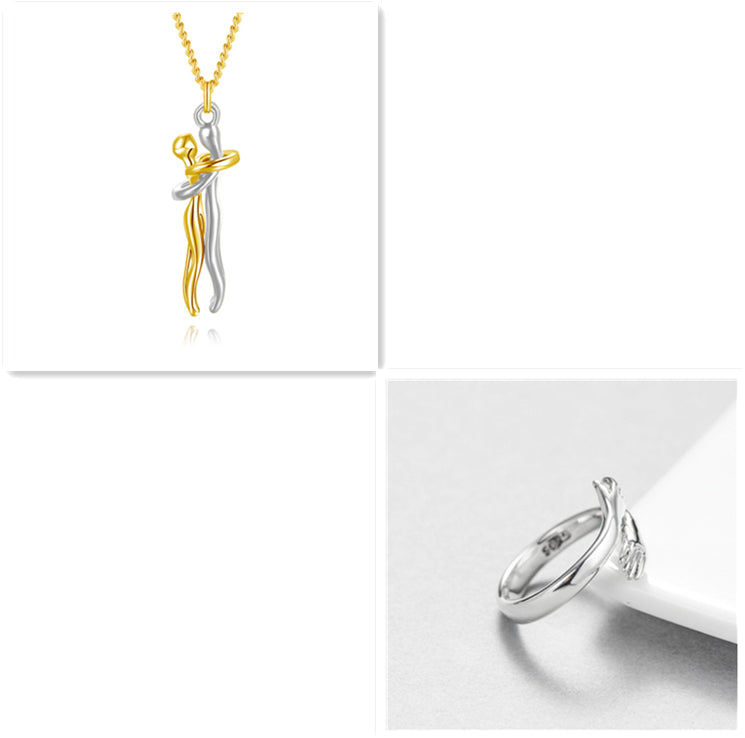 K Love Hug Necklace Unisex Men Women Couple