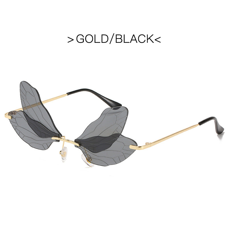 K Trend Wings Sunglasses Exaggerated Gradient Color Internet-famous Colorful Beach Glasses
