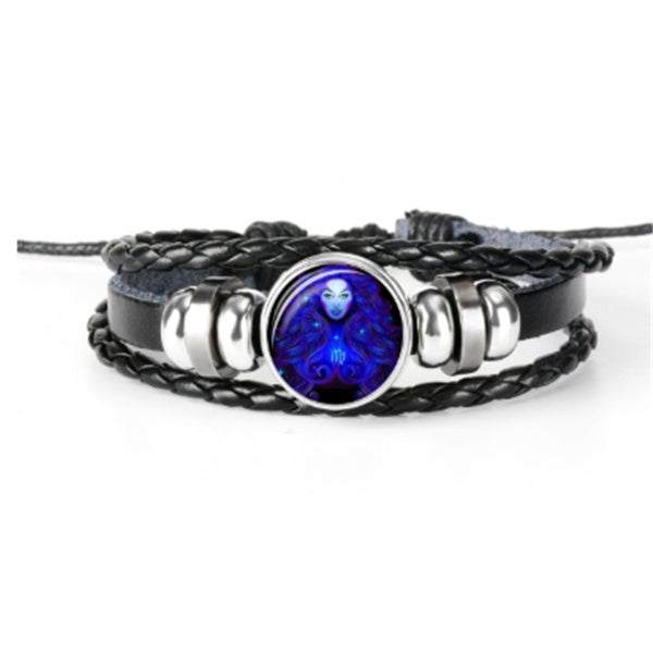 K 12 Zodiac Constellation Bracelet Luminous Braided Design Bracelet For Men Women Kids