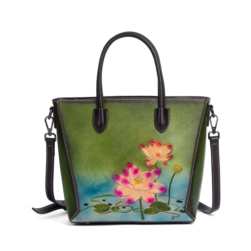 K Retro Women's First-Layer Cowhide Handbag