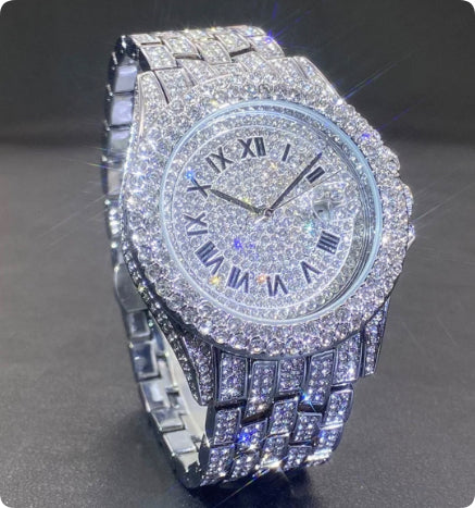K Full Diamond High End Calendar Men's Quartz Watch Gentlemen's Watch