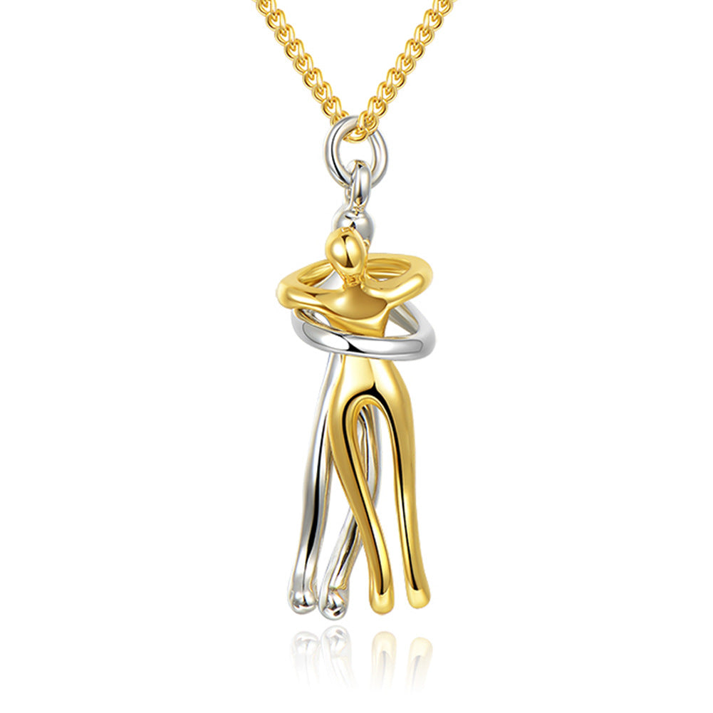 K Love Hug Necklace Unisex Men Women Couple