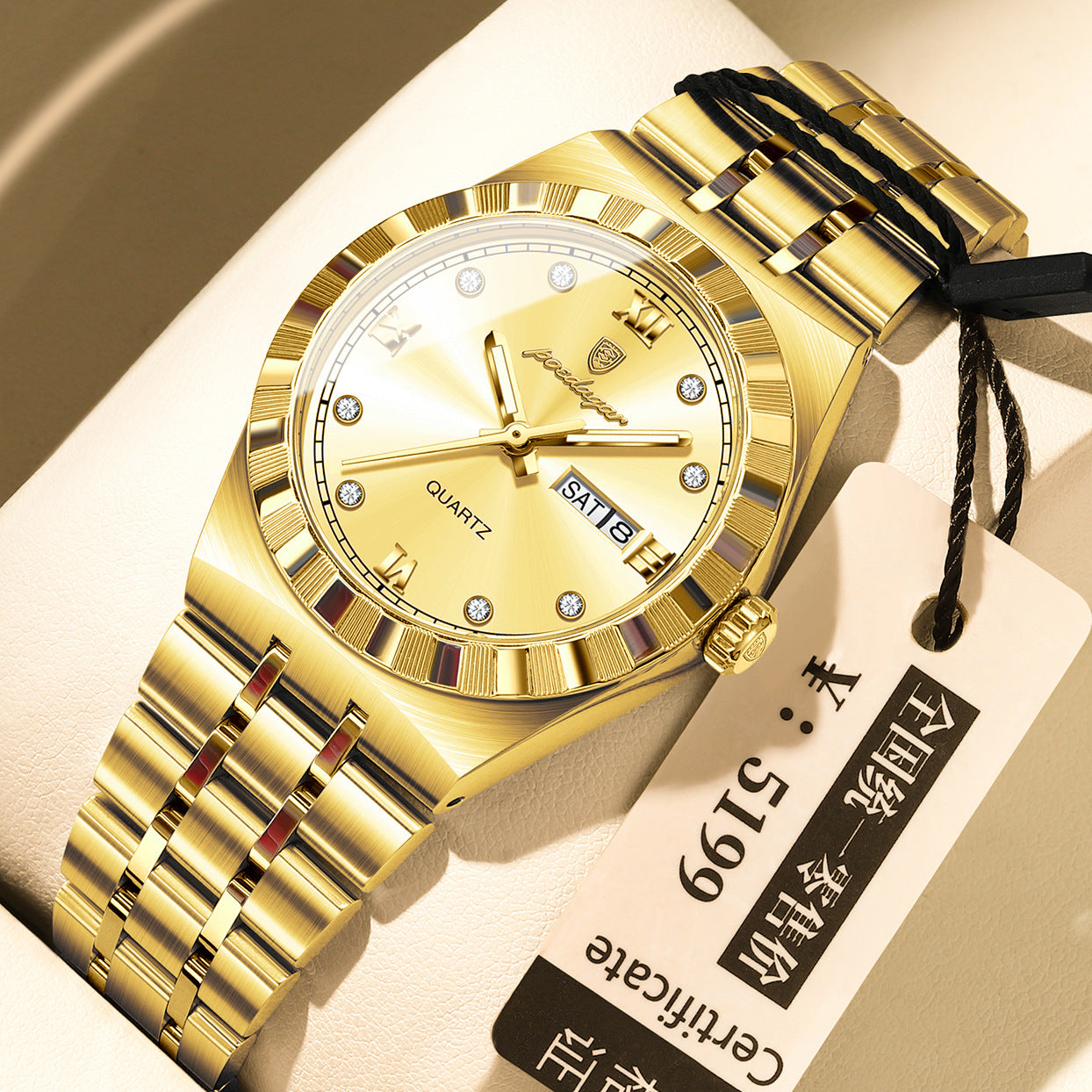 K Womens Diamond-studded Waterproof Luminous Fashionable Quartz Watch