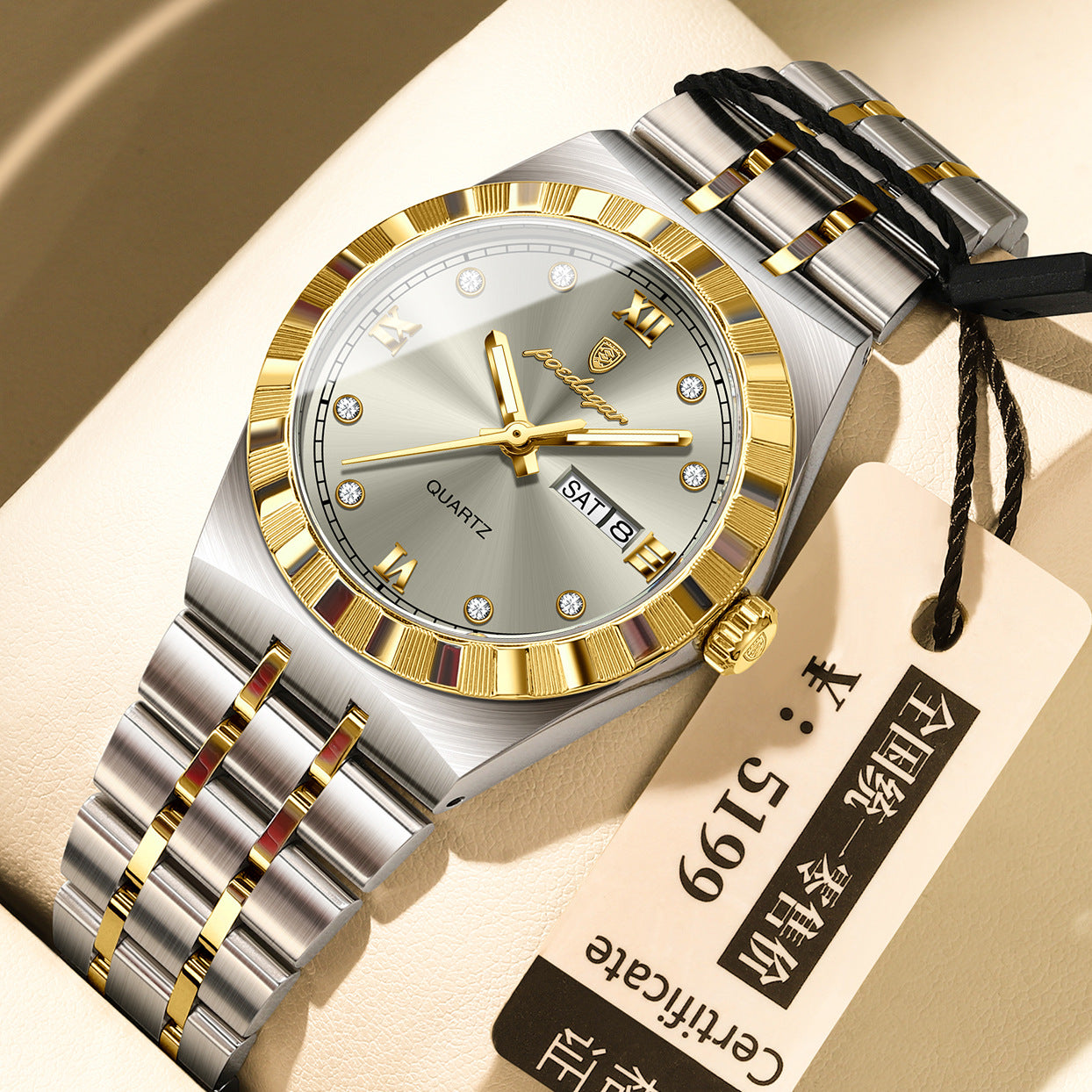K Womens Diamond-studded Waterproof Luminous Fashionable Quartz Watch