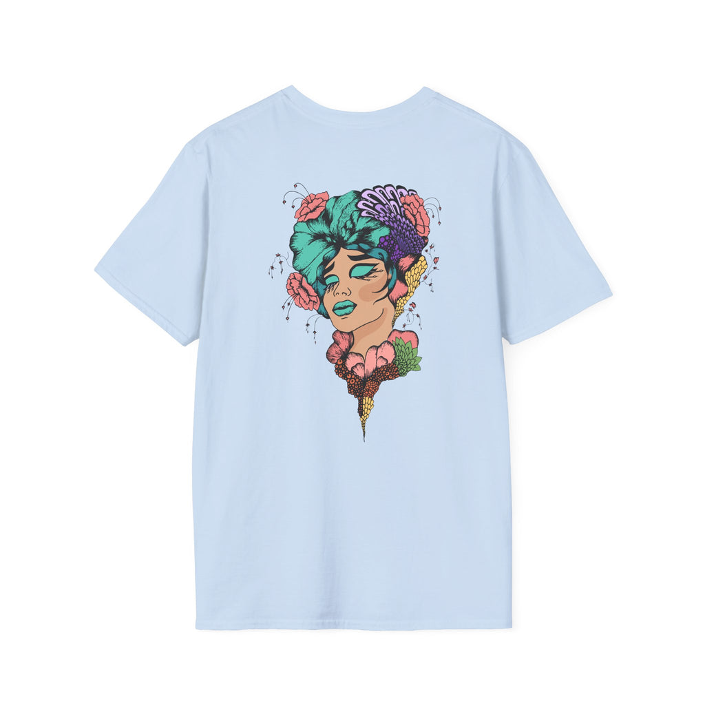 K Colorful Botanical Portrait Graphic T-Shirt M3V