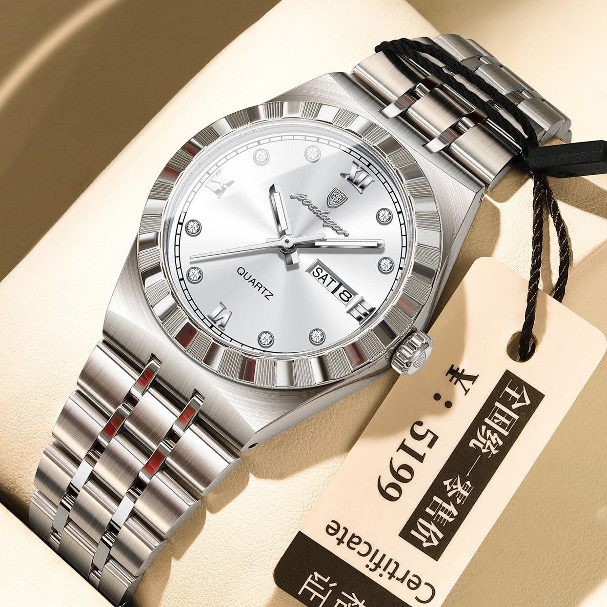 K Womens Diamond-studded Waterproof Luminous Fashionable Quartz Watch