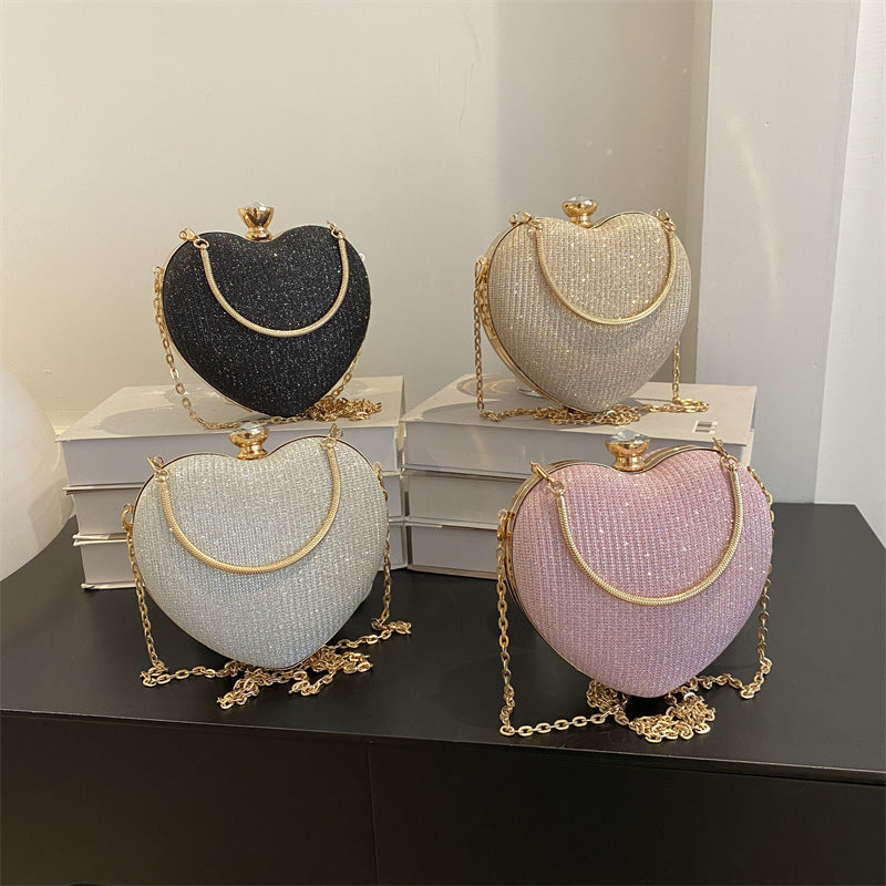 K Shiny Handbag Heart Shape