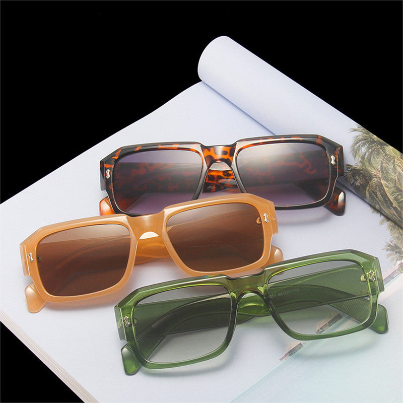 K Jelly Color Simple Retro Polygonal Glasses