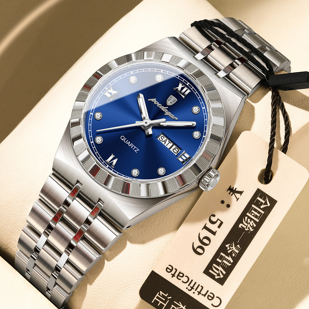 K Womens Diamond-studded Waterproof Luminous Fashionable Quartz Watch