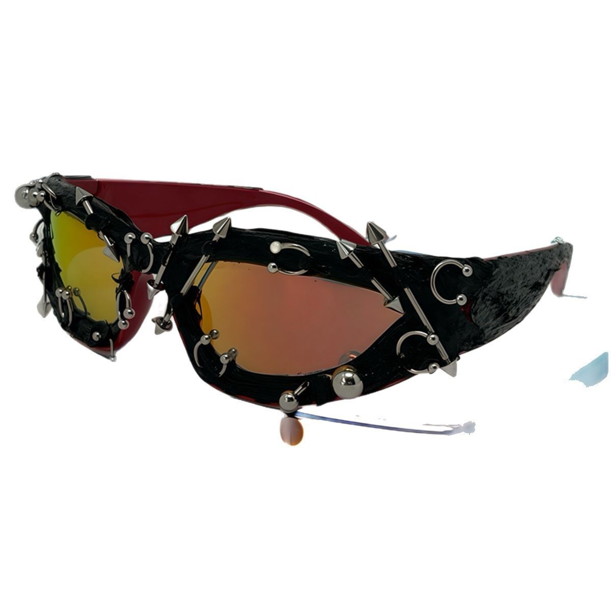 K Punk Decorative Rivets Trend Street Snap Glasses