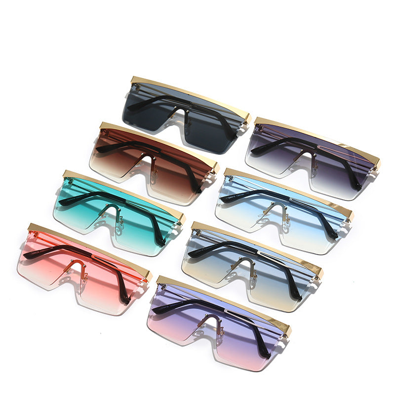 K European And American Square Pair Sunglasses One-piece Lens