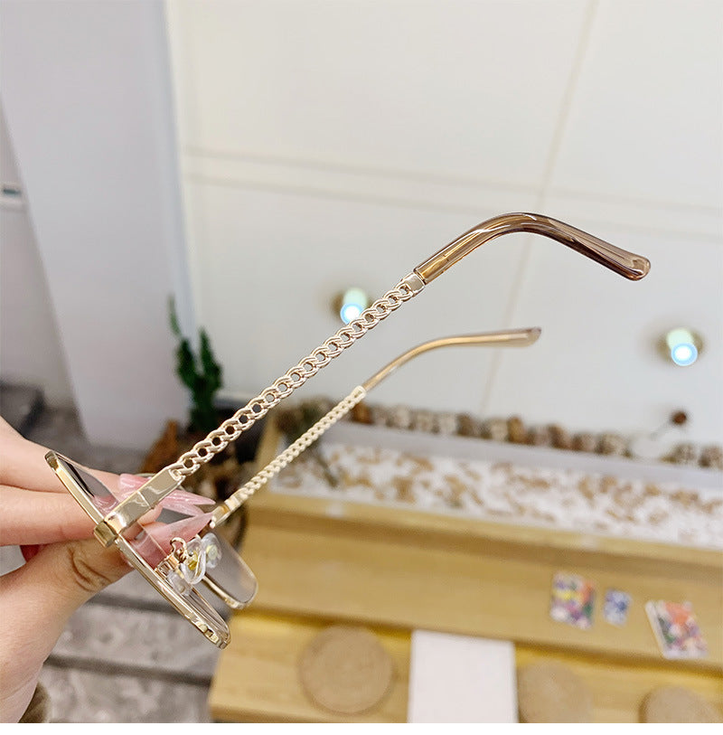 K Large Frame Frame Hollow Glasses Leg Sunglasses