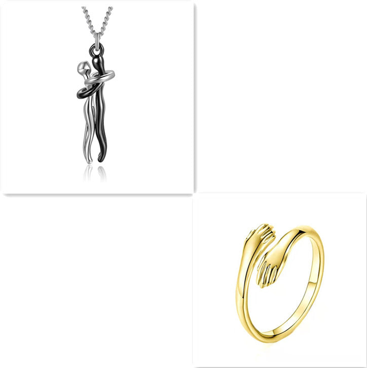 K Love Hug Necklace Unisex Men Women Couple
