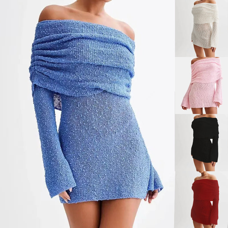K Spring Summer Knitted Dress Elegant Mini Dress