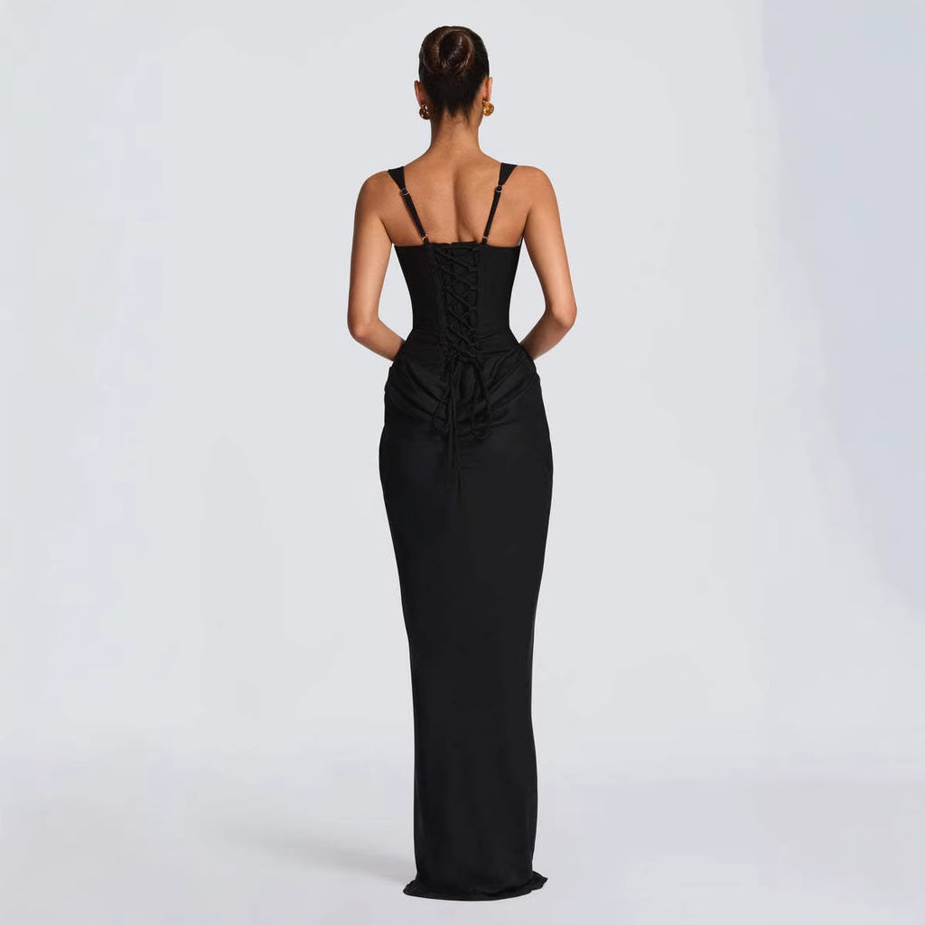 K Women's Strapless Sleeveless Sheath Maxi Dress