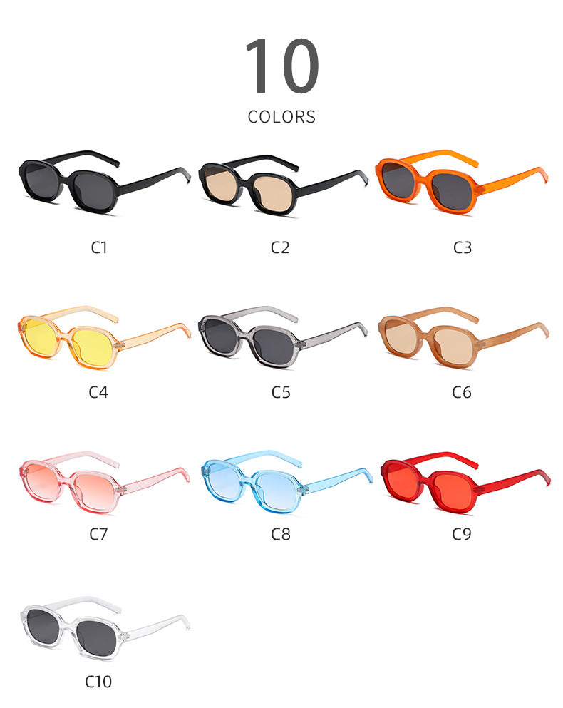 K Oval Trend Fashion Concave Statement Sunglasses