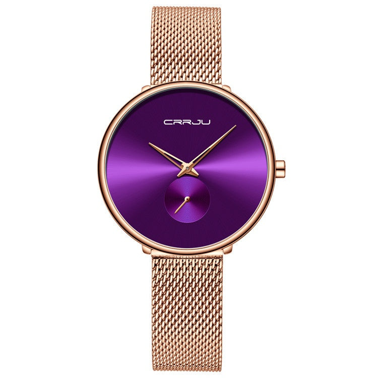 K Women's Stainless Steel Strap Mesh Strap Watch Simple
