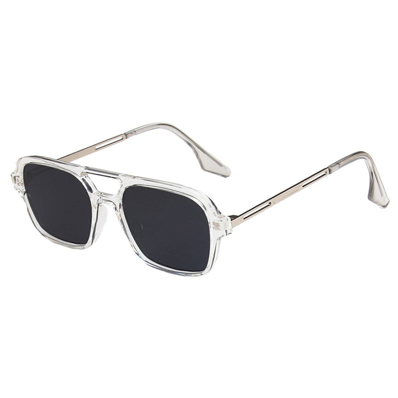 K Vintage Double Bridge Cutout Square Sunglasses