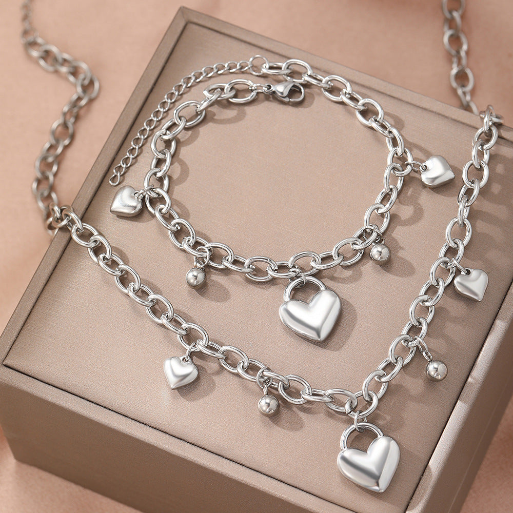 K Heart-Shaped Jewelry Simple Pendant Necklace