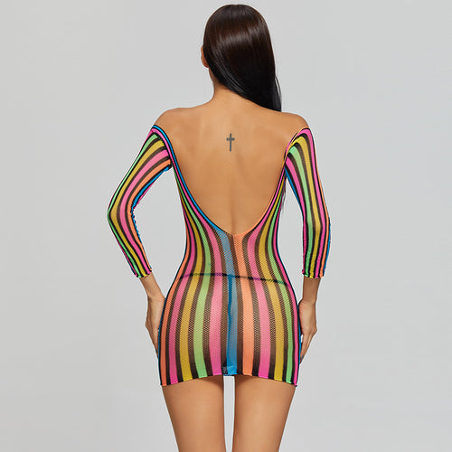 K Colorful Long Sleeve Hip Pack One Piece Mesh