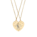 K Matching Split Pendant for Best Friends or Couples