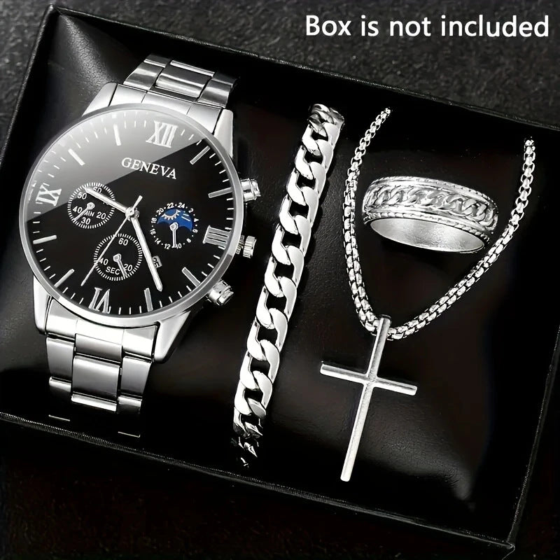 K Business-Style Sophisticated Watch Set For Men