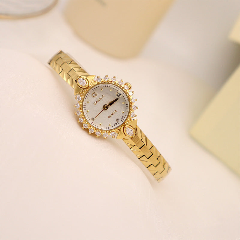 K Vintage Jewelry High Diamond Quartz Small Golden Watch Wholesale