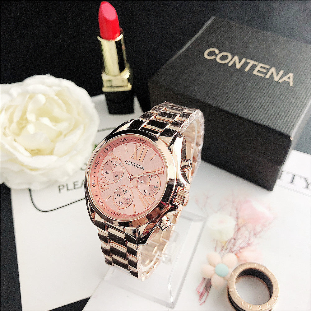 K Women's Fashion Diamond Quartz Mesh Strap Watch