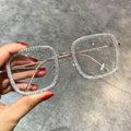 K Korean Fashion Trendy Square Diamond-studded Glasses